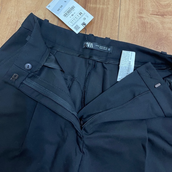 Zara Black High Waisted Tailored Short Trouser New With Tags Medium - Picture 5 of 8